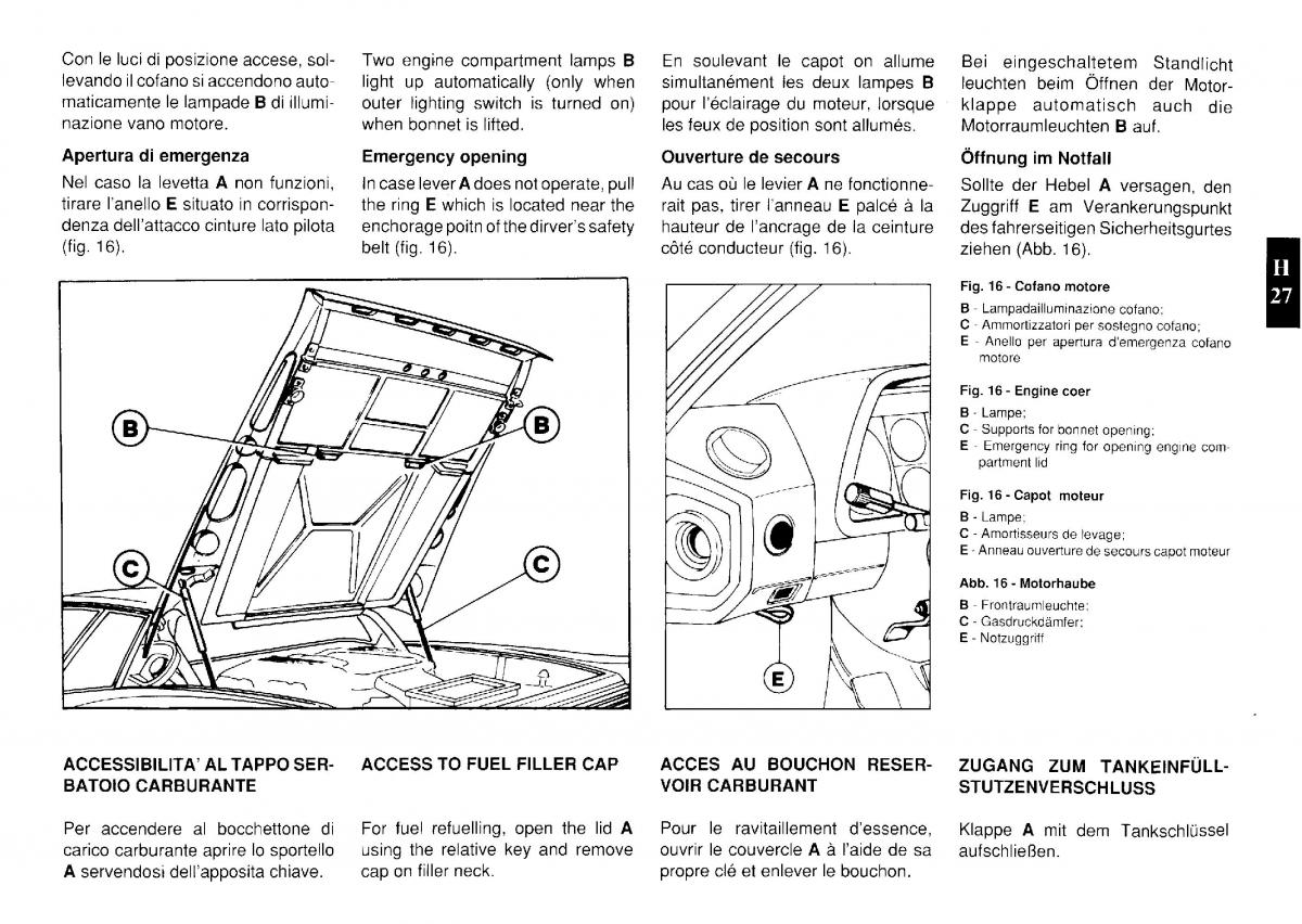 Ferrari Testarossa owners manual / page 104