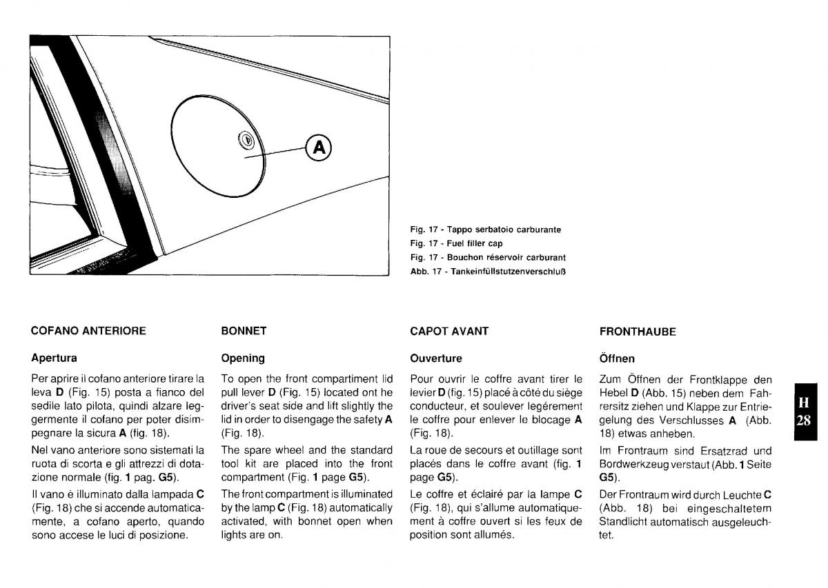 Ferrari Testarossa owners manual / page 105