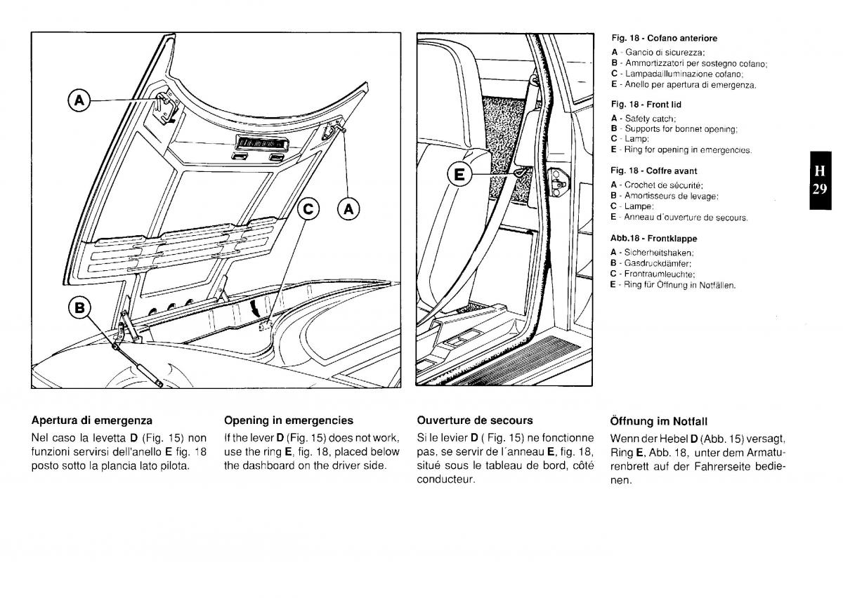 Ferrari Testarossa owners manual / page 106