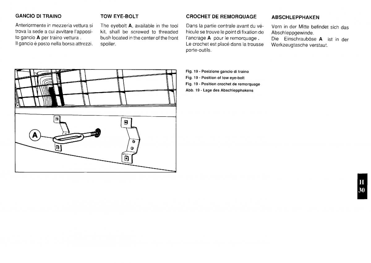 Ferrari Testarossa owners manual / page 107