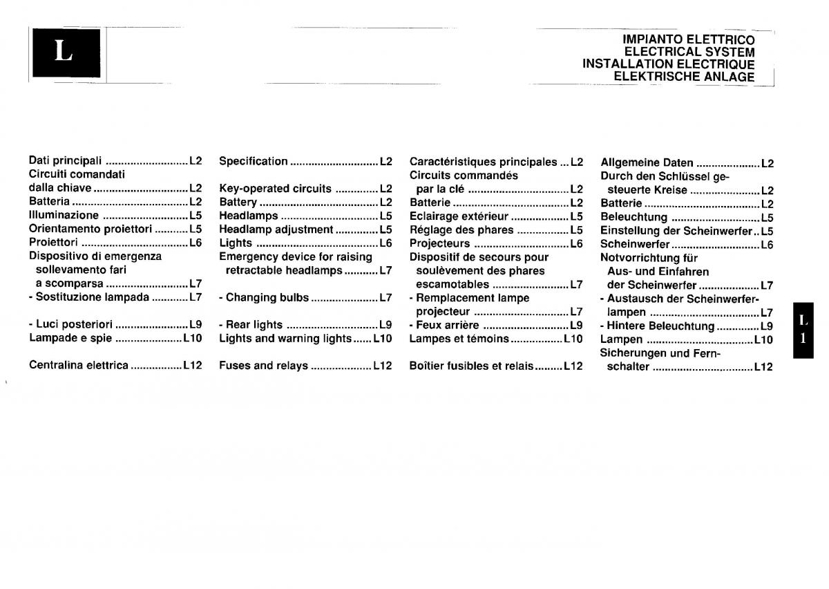 Ferrari Testarossa owners manual / page 114