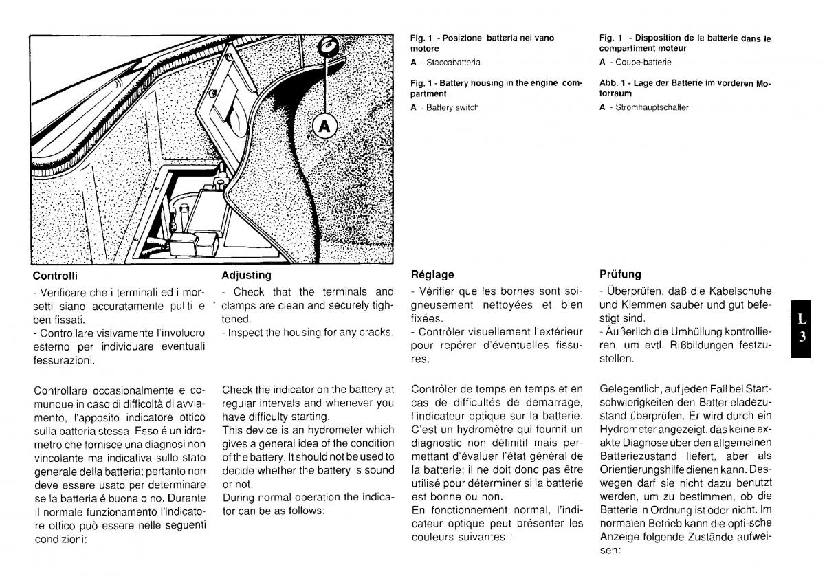 Ferrari Testarossa owners manual / page 116