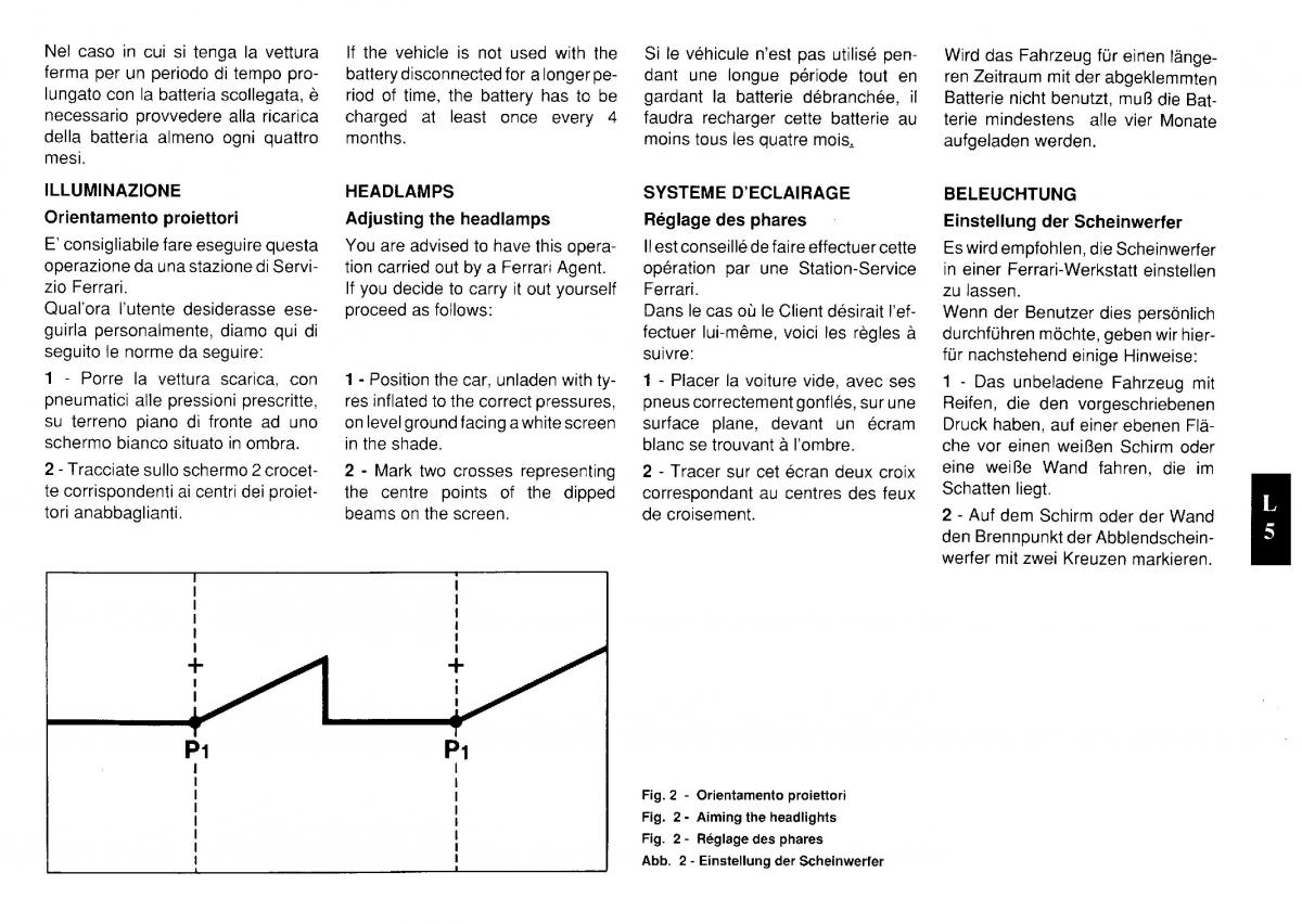 Ferrari Testarossa owners manual / page 118