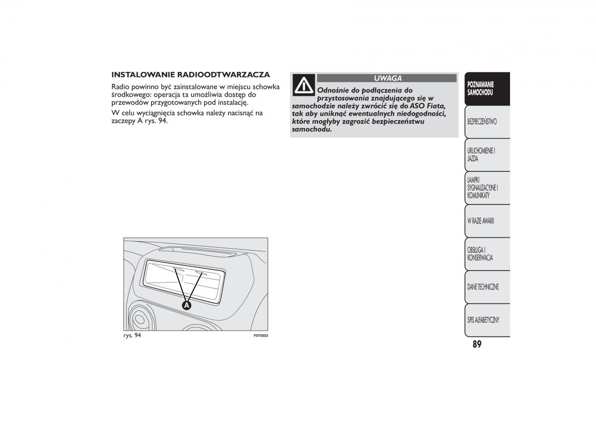 Fiat Quobo instrukcja obslugi / page 92