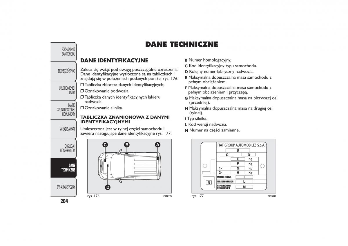 Fiat Quobo instrukcja obslugi / page 207