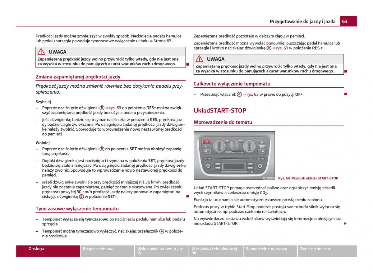 Skoda Citigo instrukcja obslugi / page 64