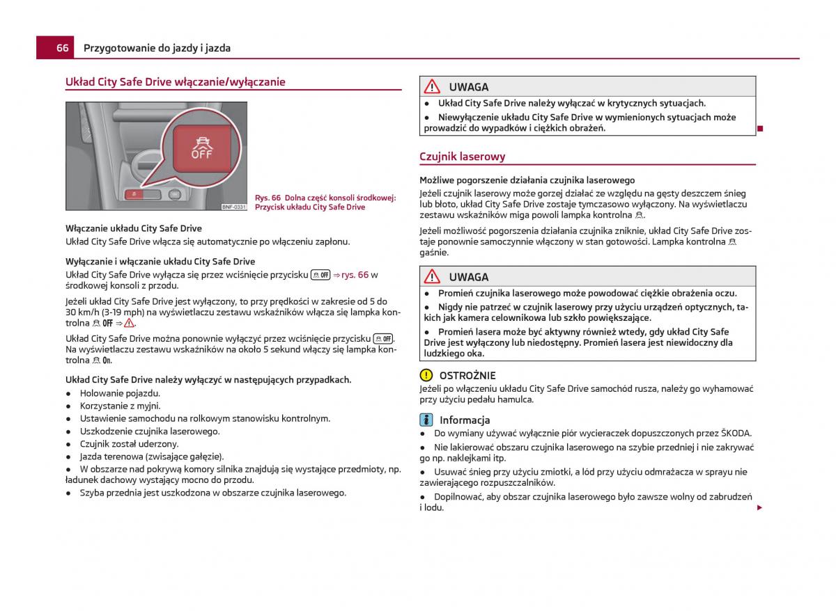 Skoda Citigo instrukcja obslugi / page 67