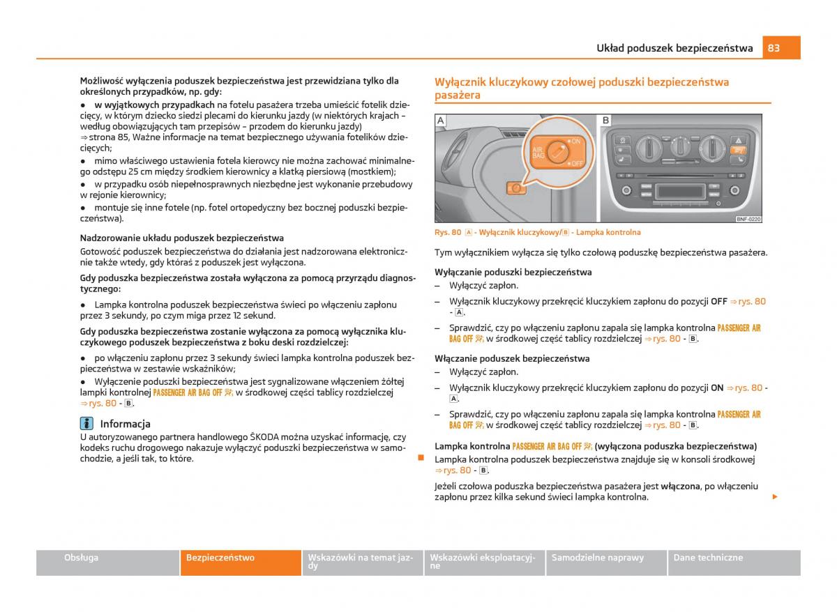 Skoda Citigo instrukcja obslugi / page 84