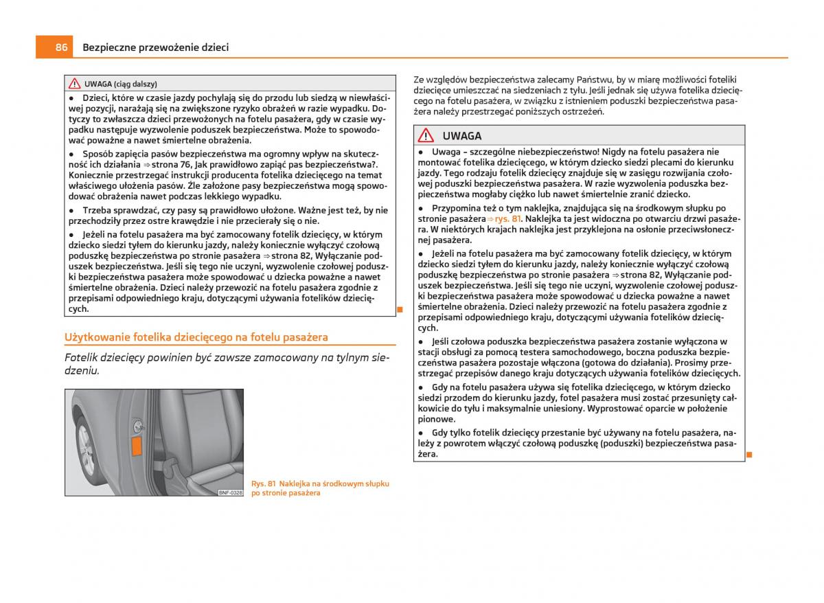 Skoda Citigo instrukcja obslugi / page 87