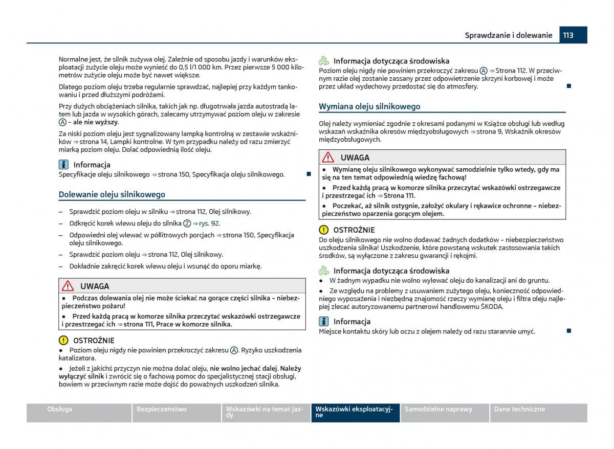 Skoda Citigo instrukcja obslugi / page 114