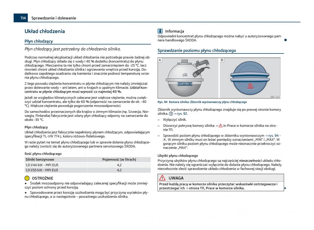 Skoda Citigo instrukcja obslugi / page 115