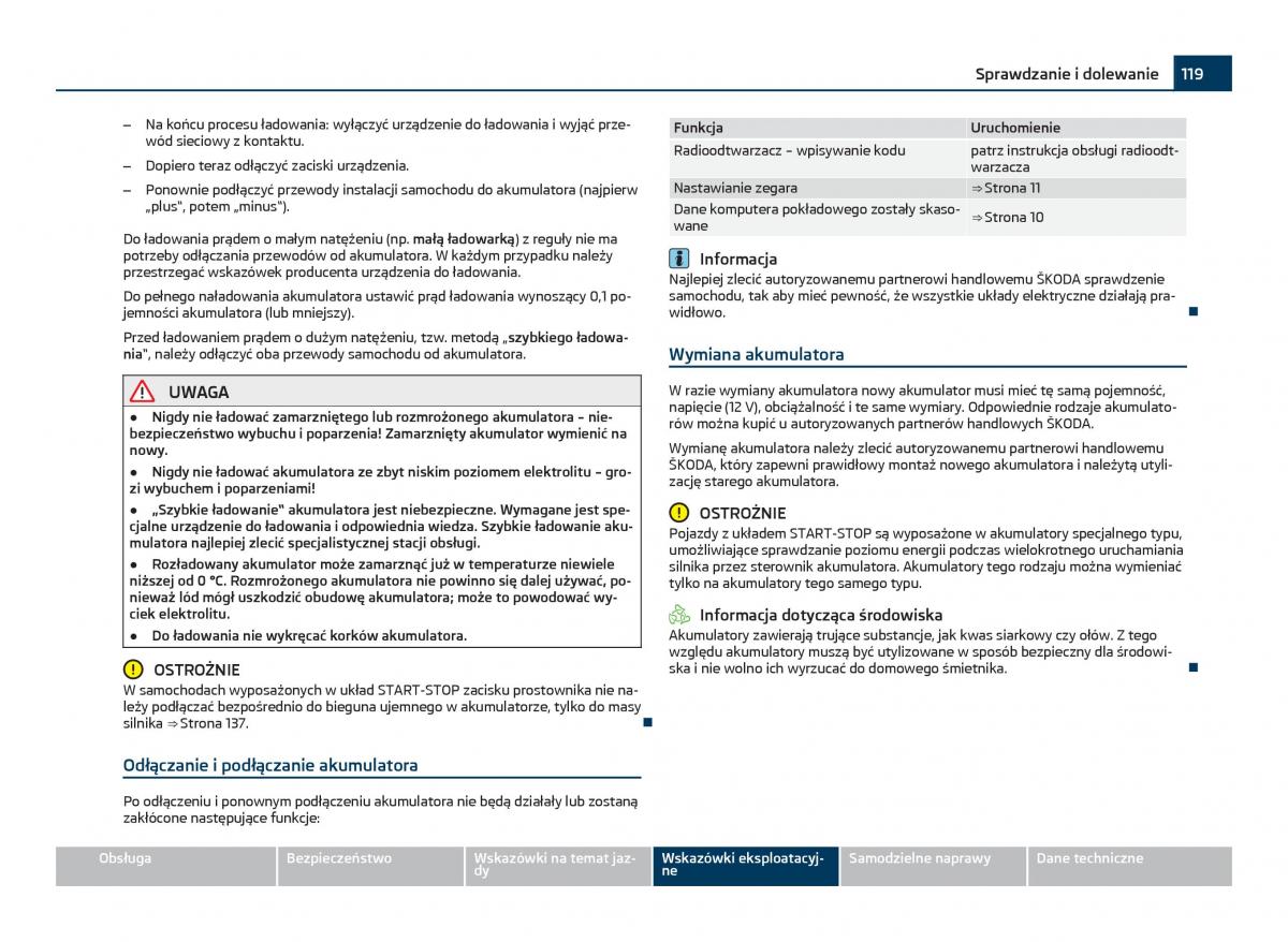 Skoda Citigo instrukcja obslugi / page 120