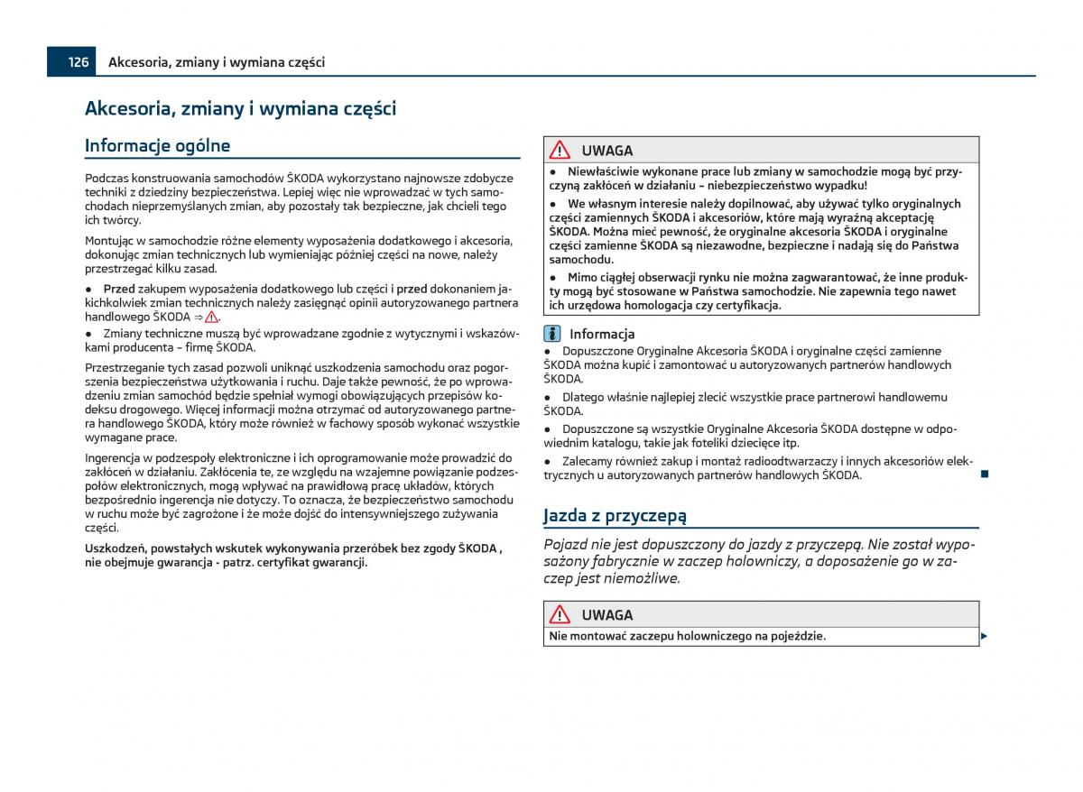 Skoda Citigo instrukcja obslugi / page 127