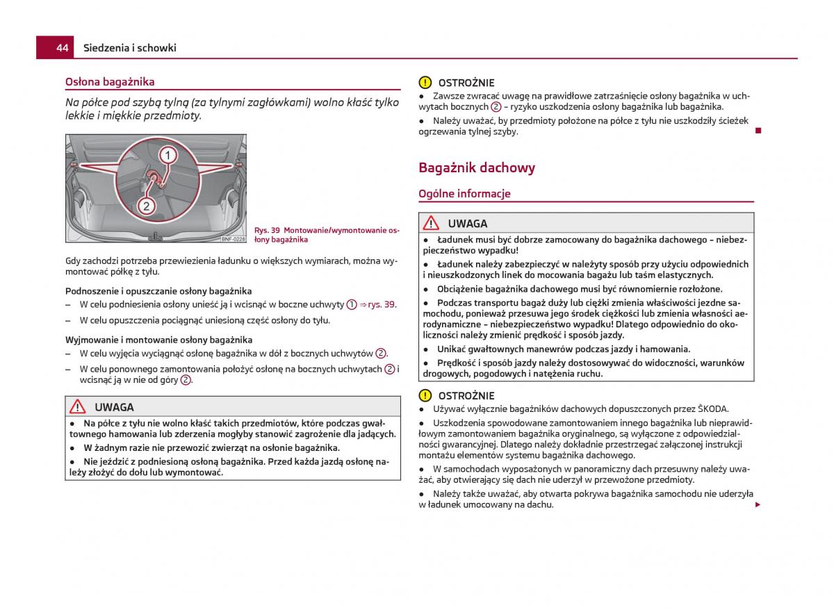 Skoda Citigo instrukcja obslugi / page 45