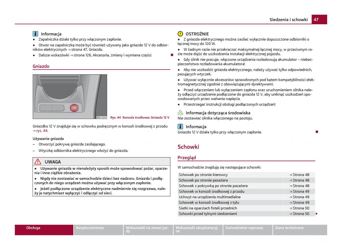 Skoda Citigo instrukcja obslugi / page 48