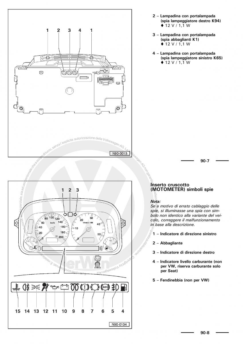 VW Polo servizio assistenza informazione tecnica / page 58