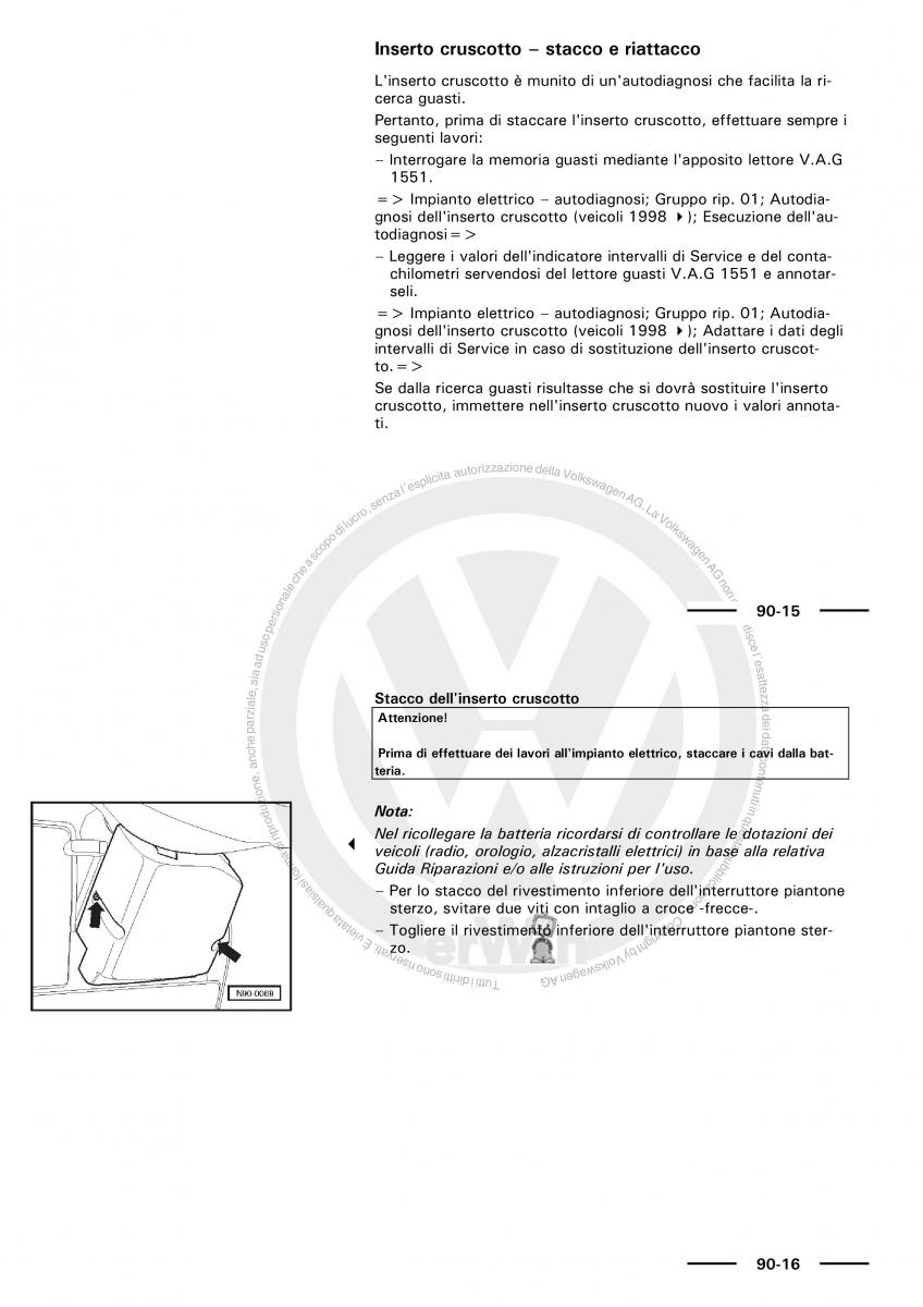 VW Polo servizio assistenza informazione tecnica / page 62