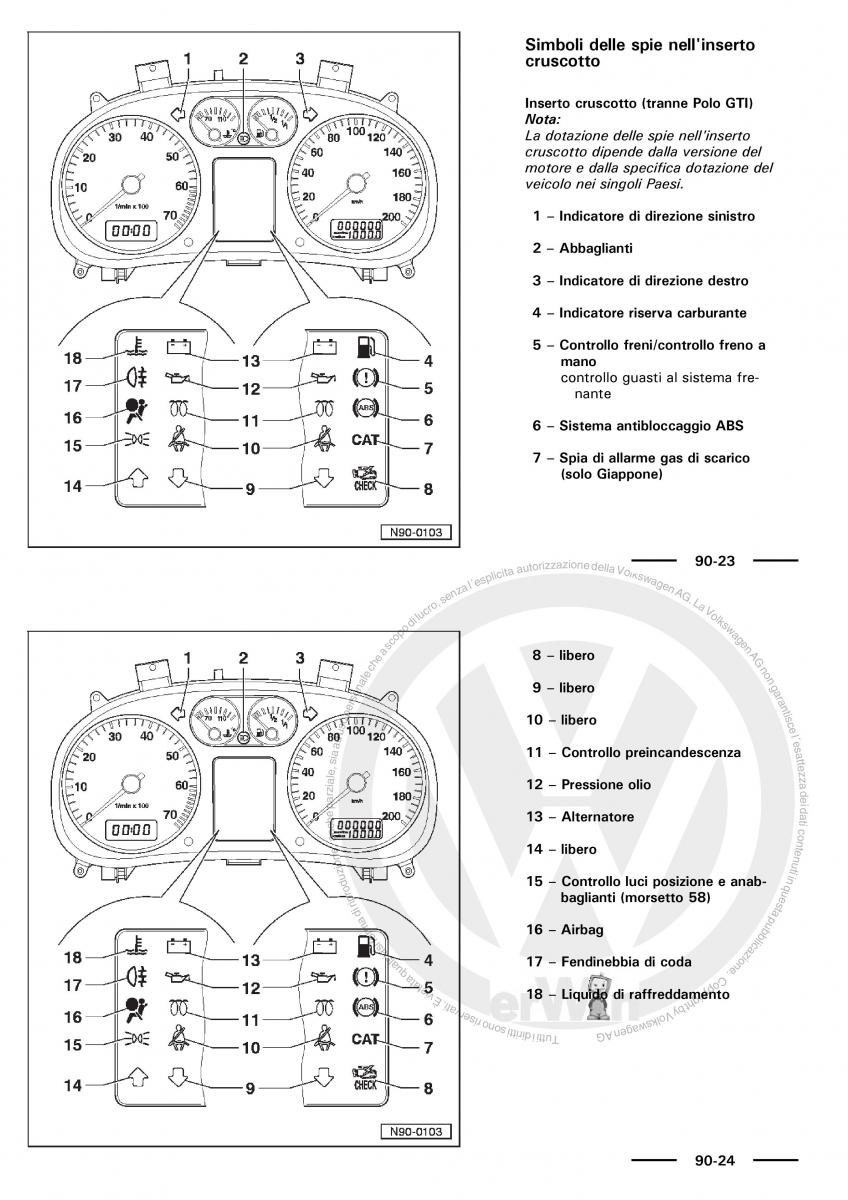 VW Polo servizio assistenza informazione tecnica / page 66