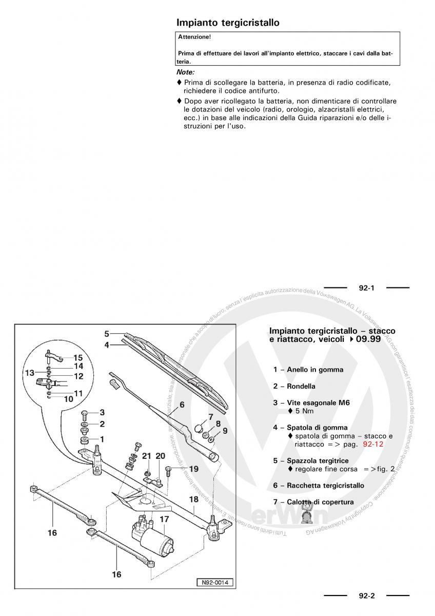 VW Polo servizio assistenza informazione tecnica / page 86