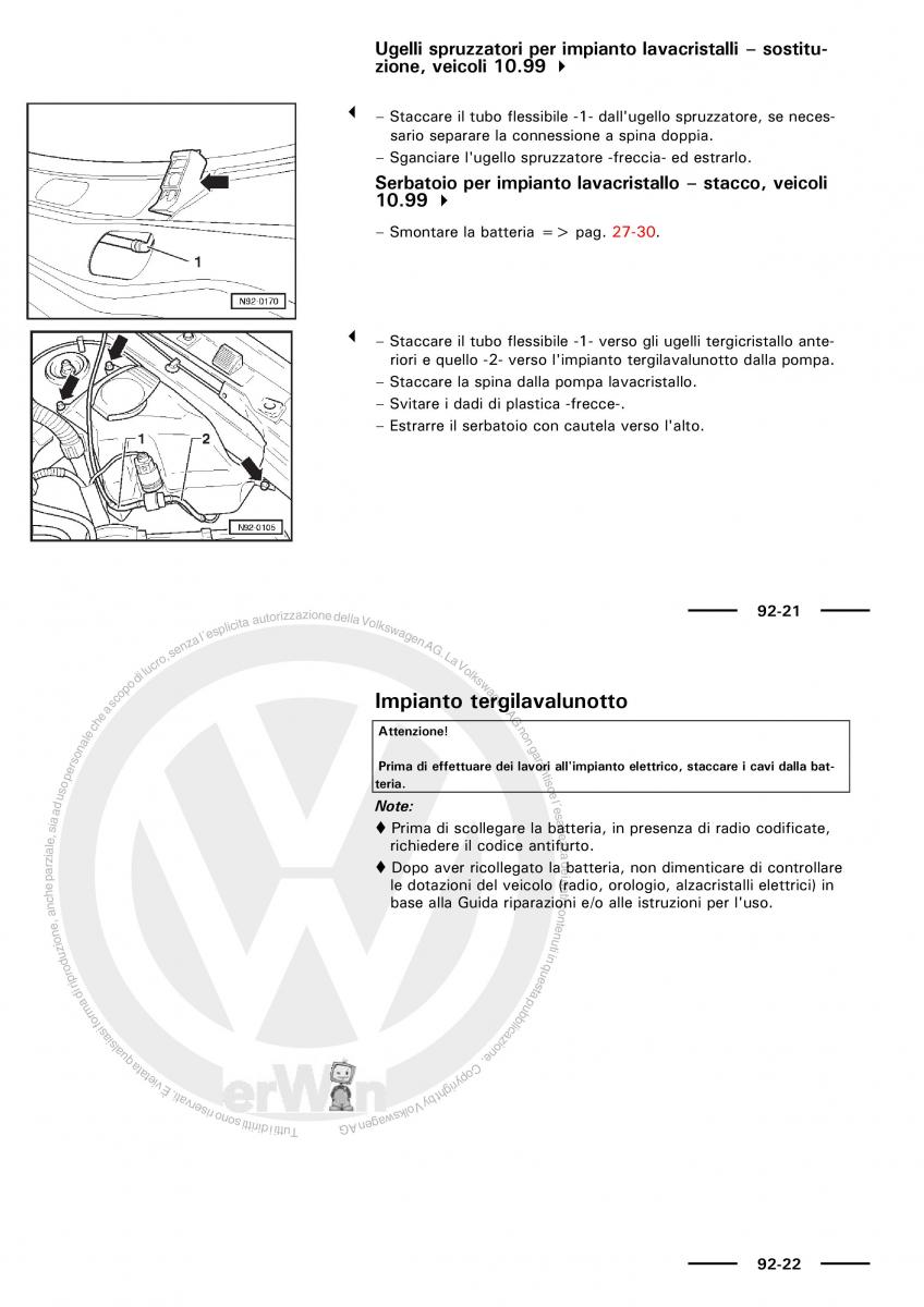 VW Polo servizio assistenza informazione tecnica / page 96