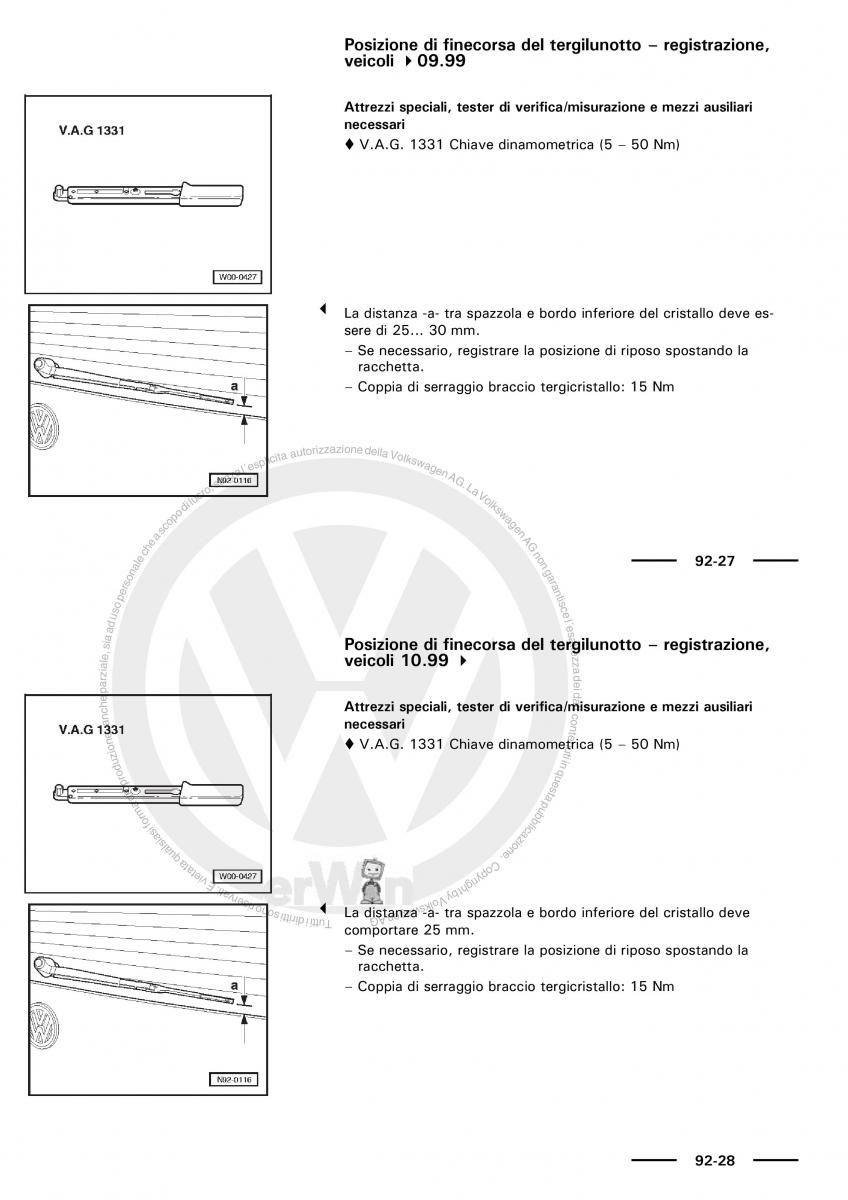 VW Polo servizio assistenza informazione tecnica / page 99