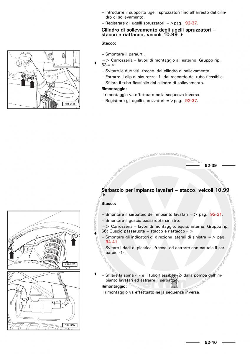 VW Polo servizio assistenza informazione tecnica / page 105