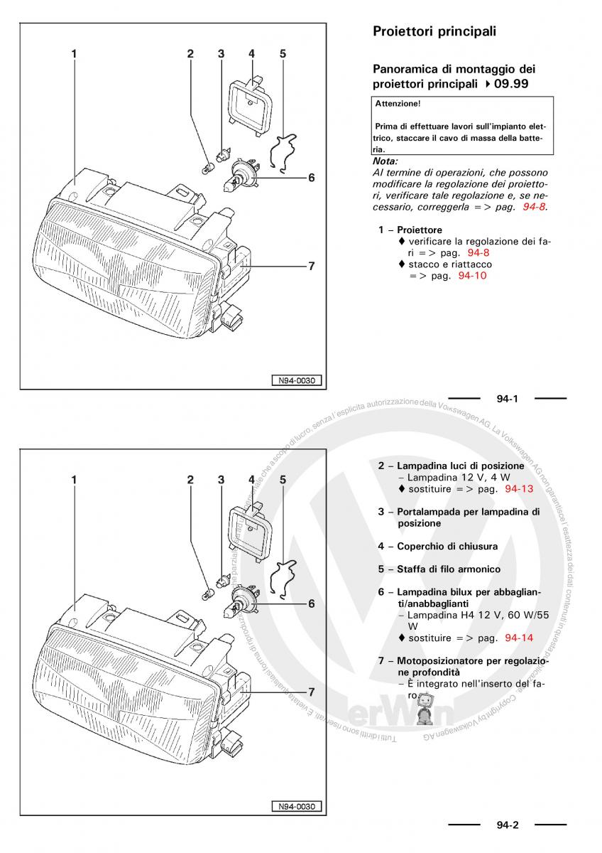 VW Polo servizio assistenza informazione tecnica / page 106