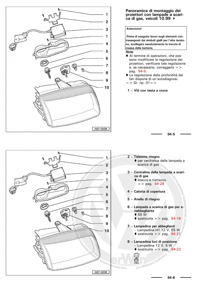 VW Polo servizio assistenza informazione tecnica / page 108