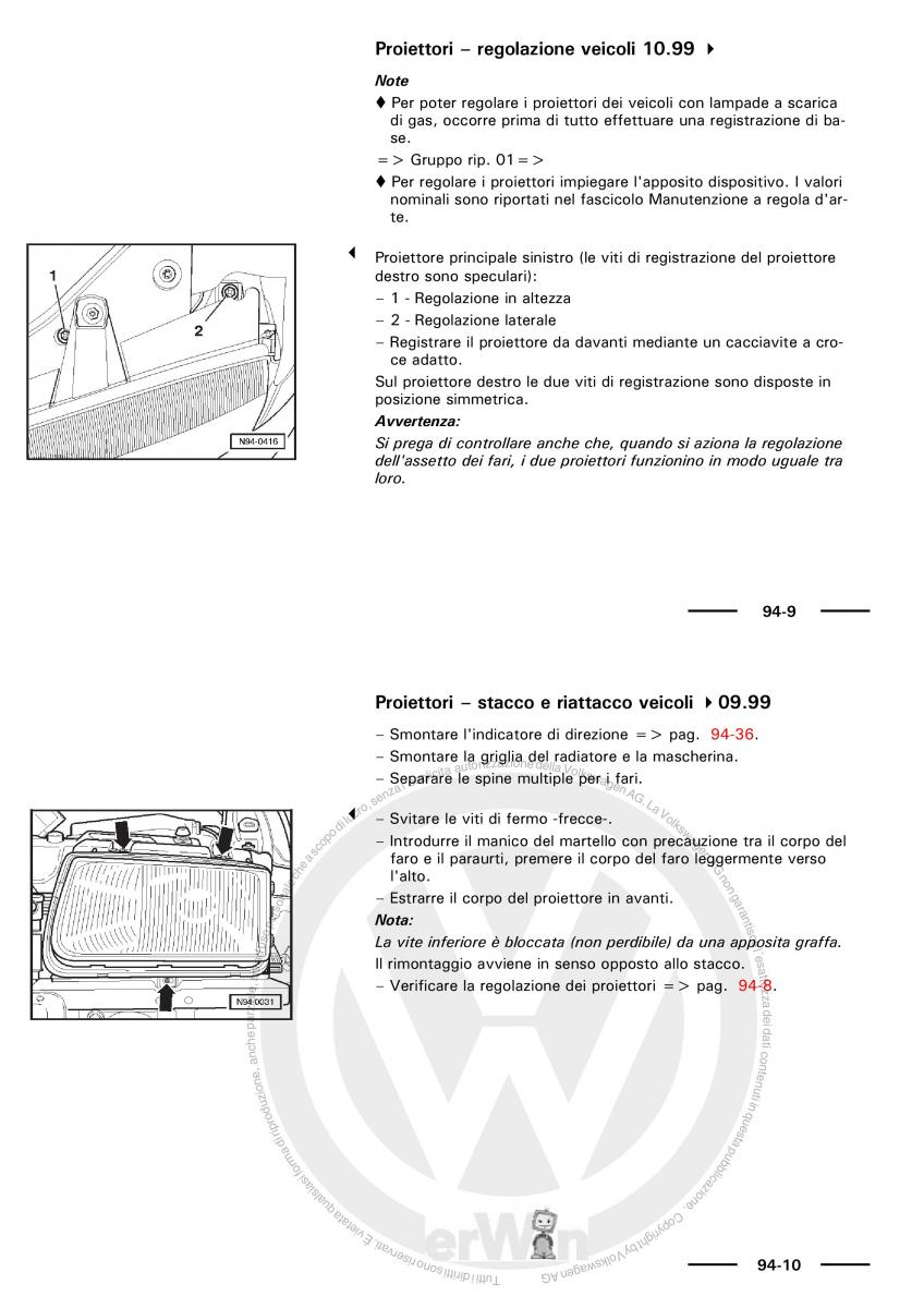 VW Polo servizio assistenza informazione tecnica / page 110