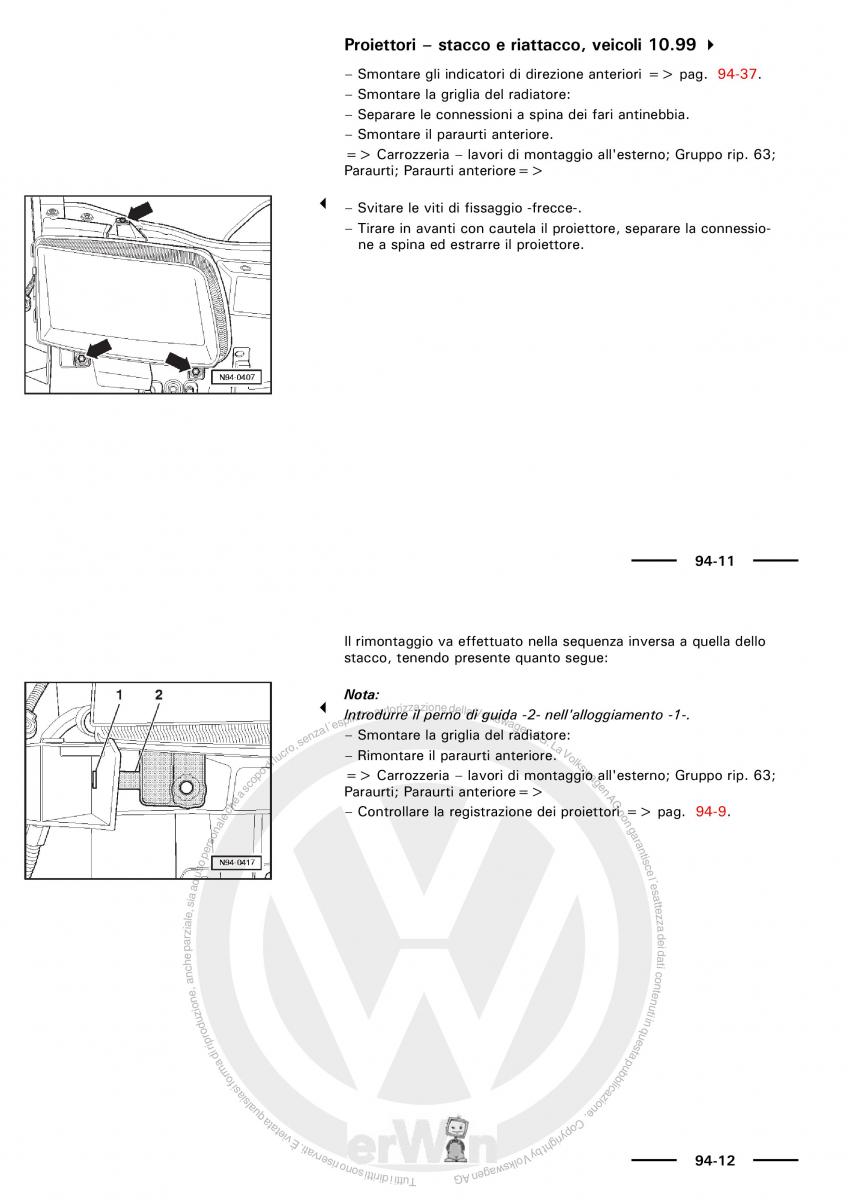 VW Polo servizio assistenza informazione tecnica / page 111