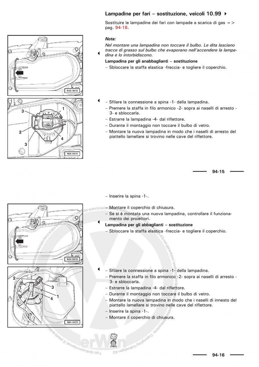 VW Polo servizio assistenza informazione tecnica / page 113