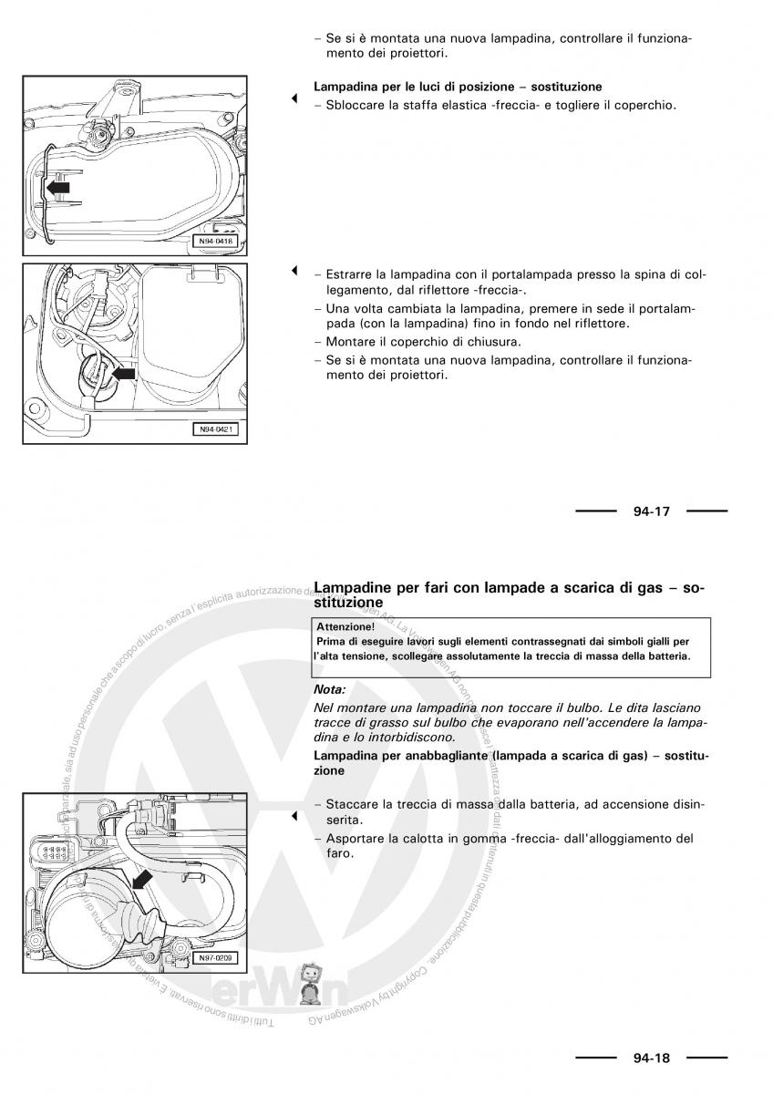 VW Polo servizio assistenza informazione tecnica / page 114