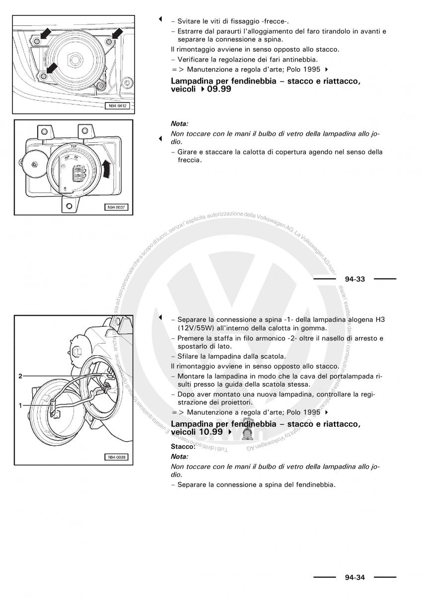 VW Polo servizio assistenza informazione tecnica / page 122