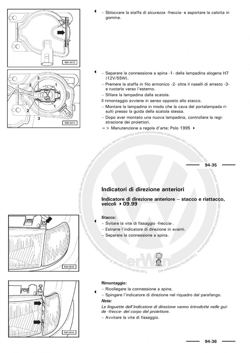 VW Polo servizio assistenza informazione tecnica / page 123