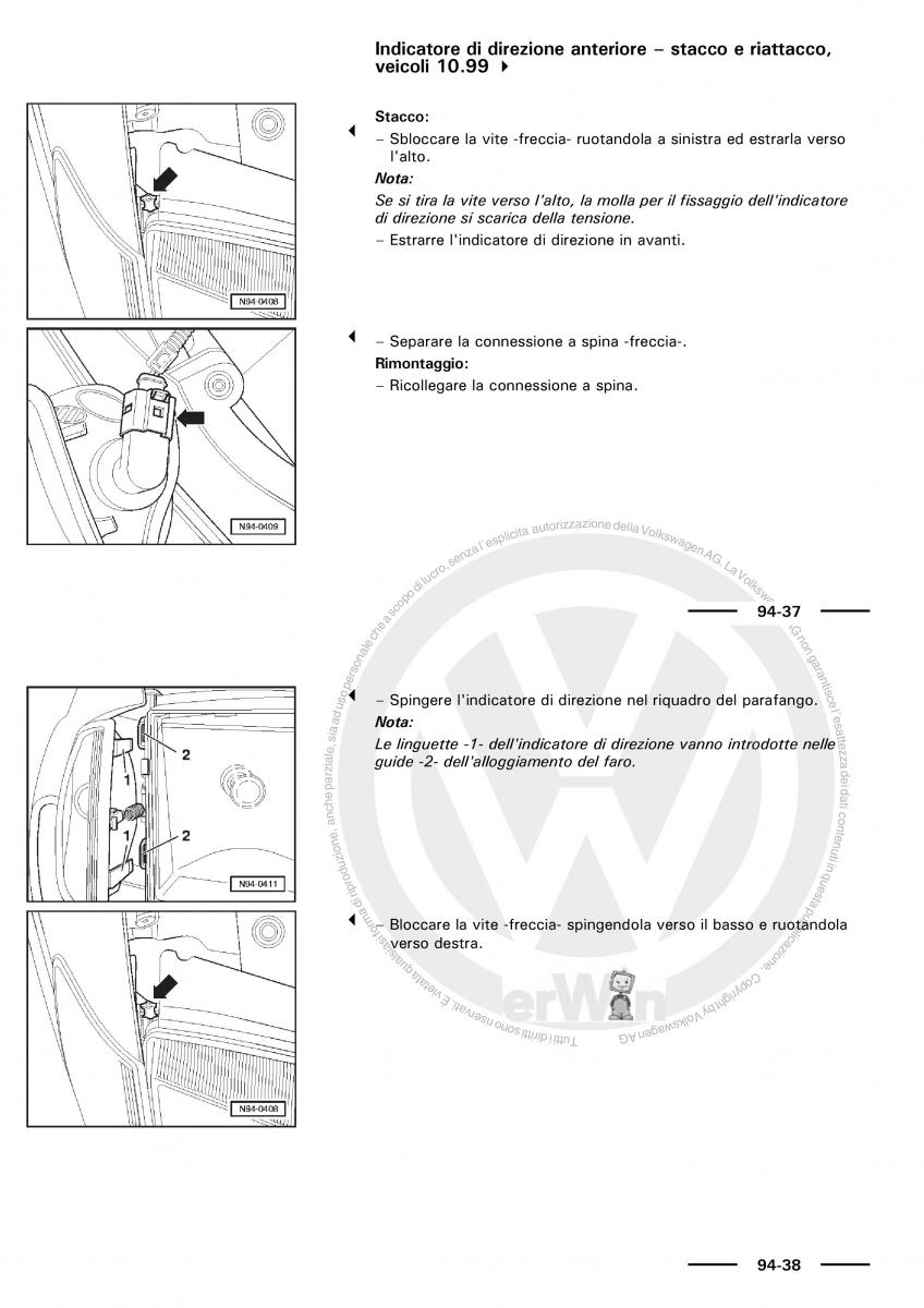 VW Polo servizio assistenza informazione tecnica / page 124