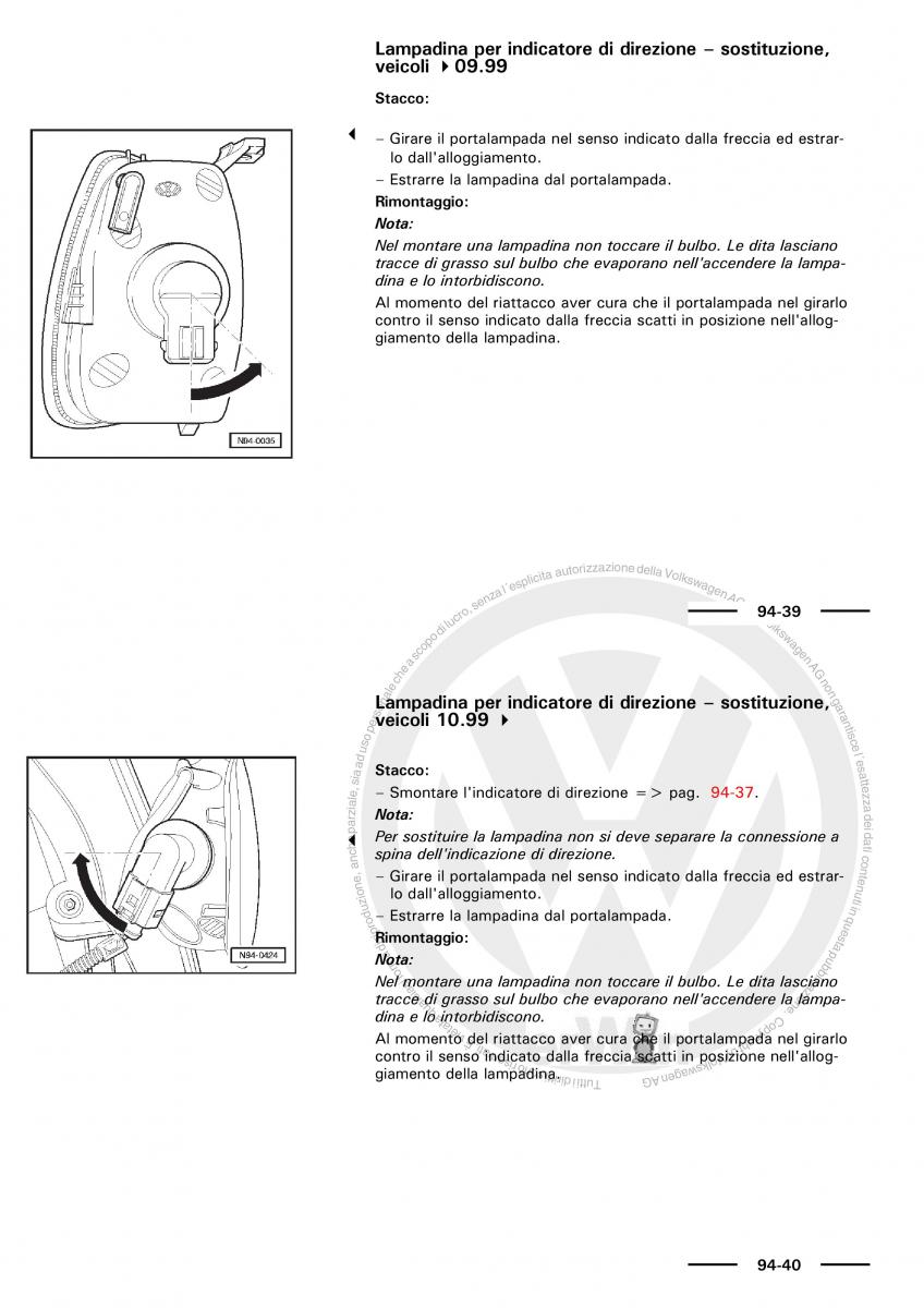 VW Polo servizio assistenza informazione tecnica / page 125