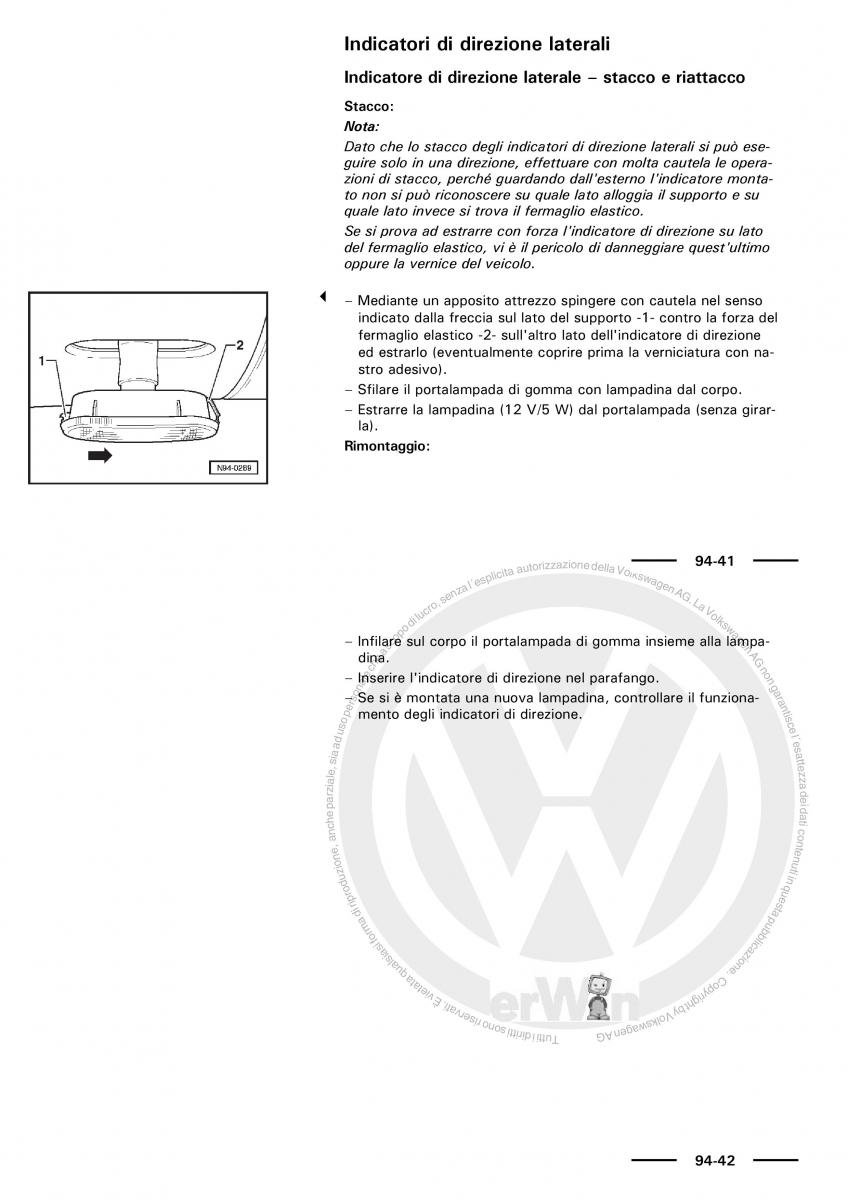 VW Polo servizio assistenza informazione tecnica / page 126