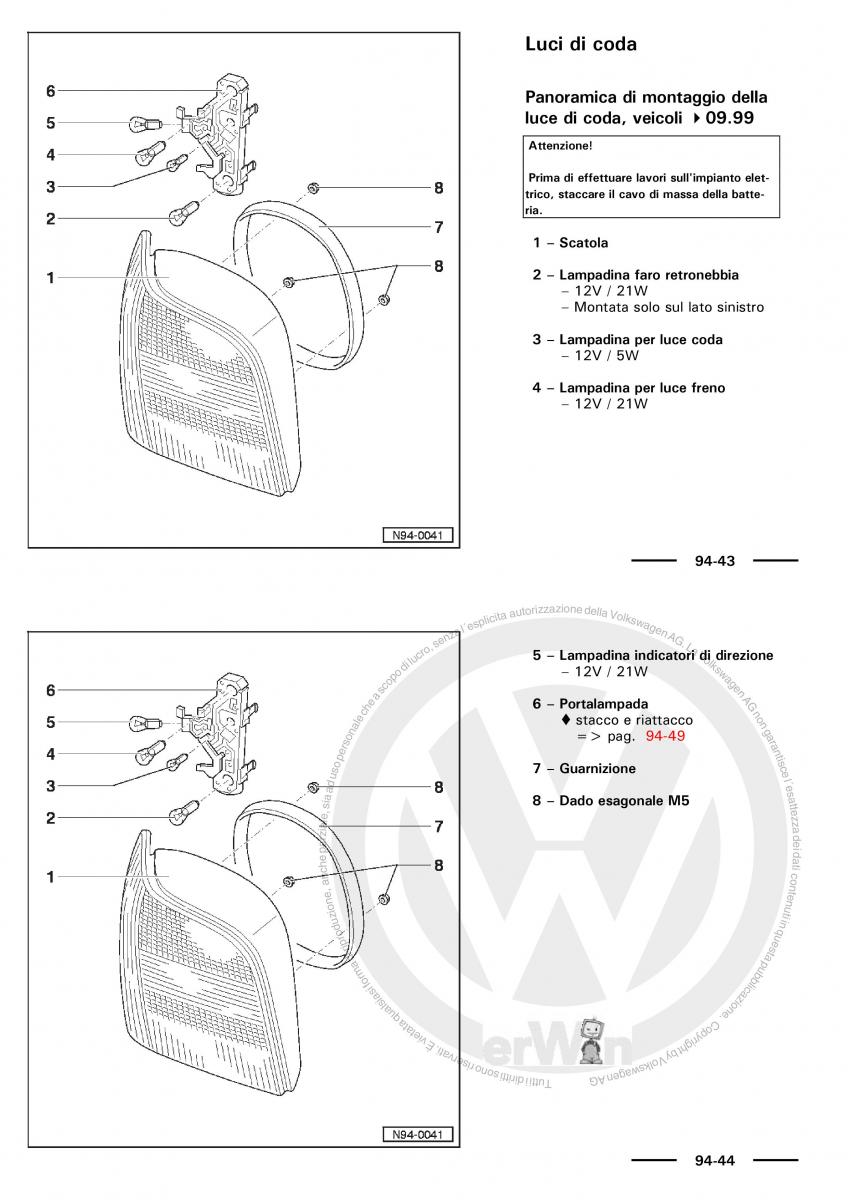 VW Polo servizio assistenza informazione tecnica / page 127