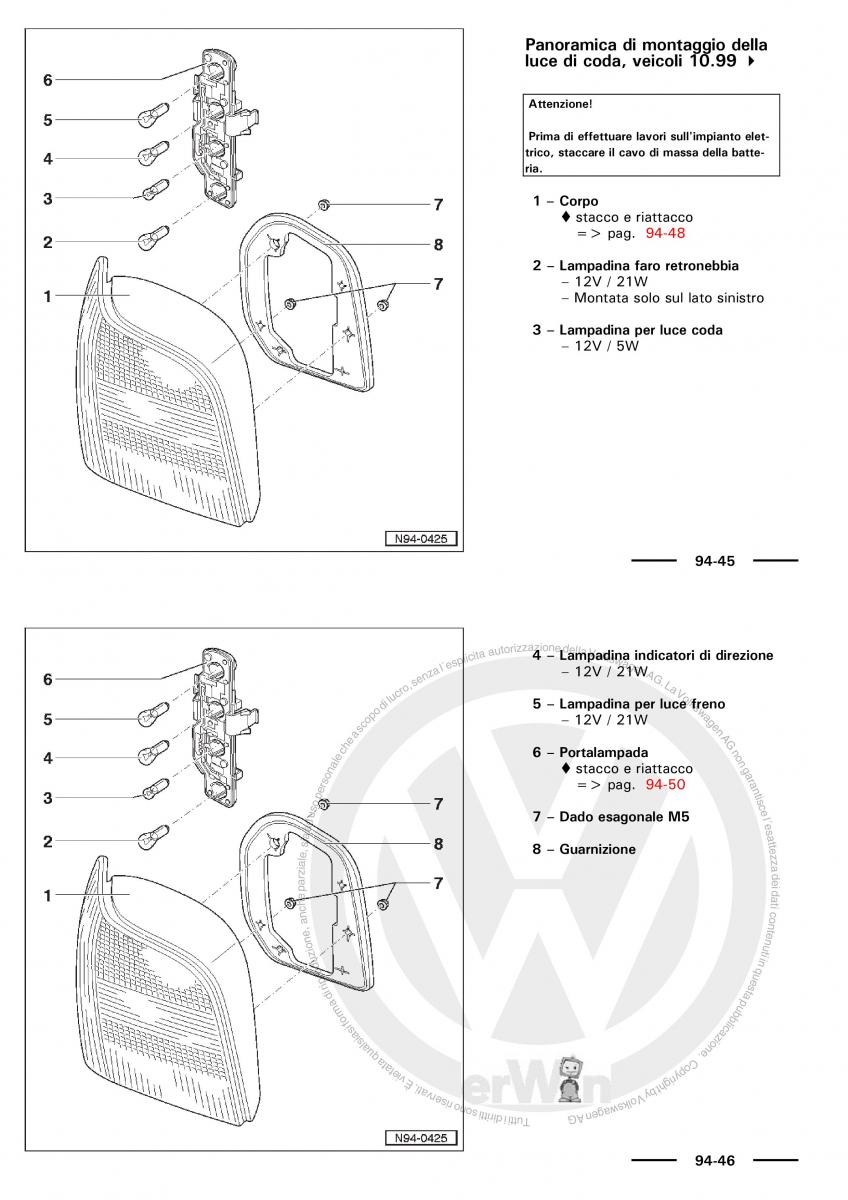 VW Polo servizio assistenza informazione tecnica / page 128