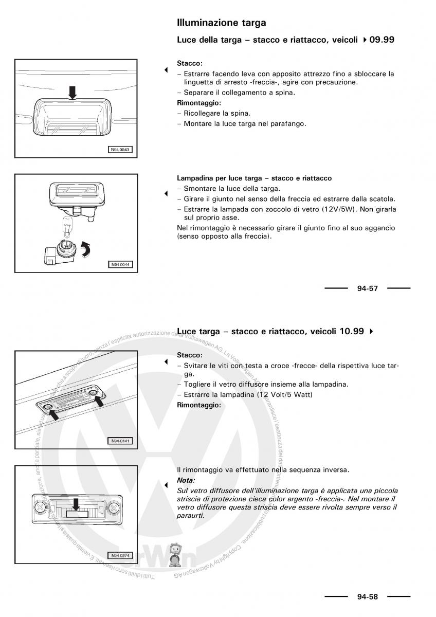 VW Polo servizio assistenza informazione tecnica / page 134