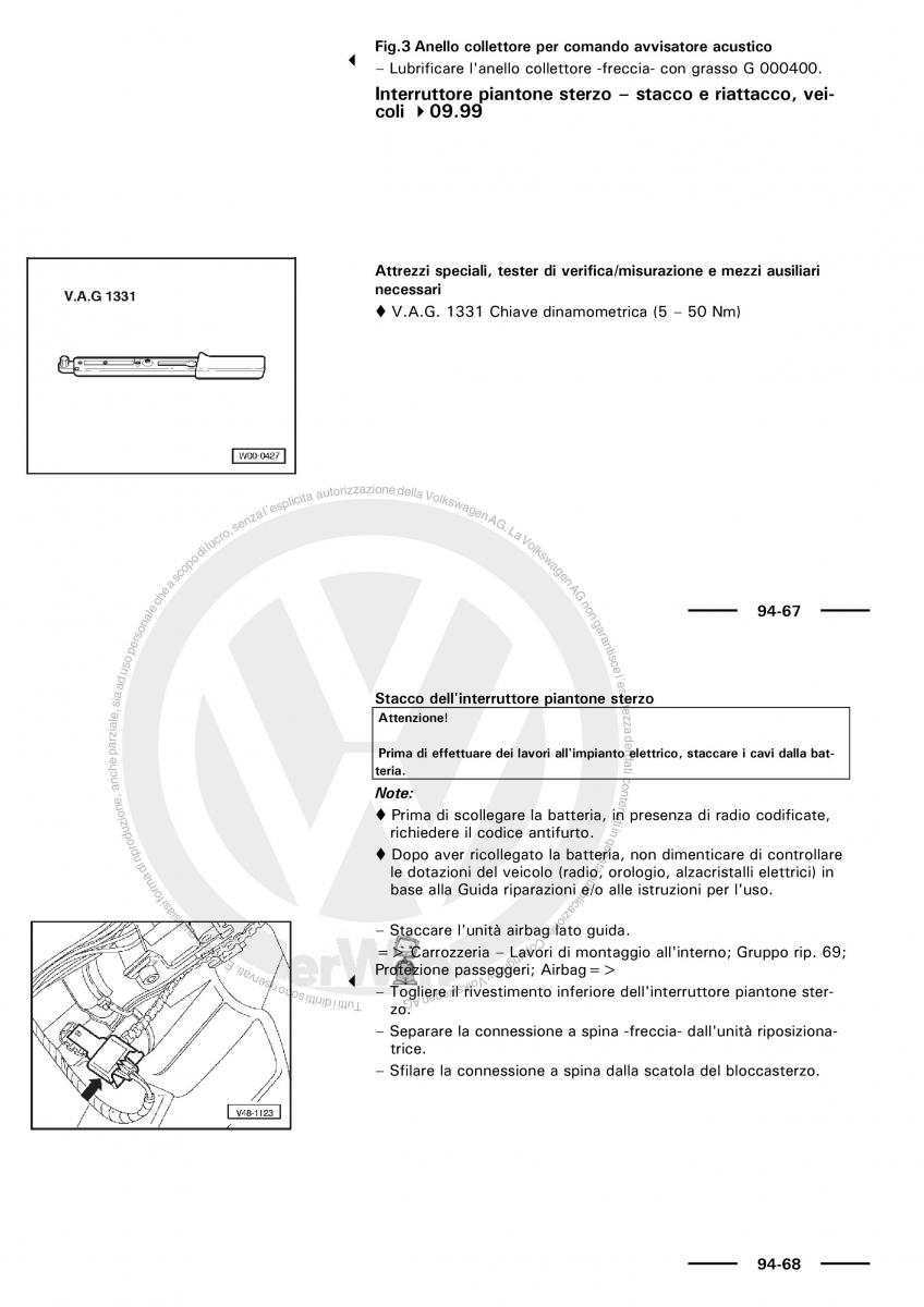 VW Polo servizio assistenza informazione tecnica / page 139