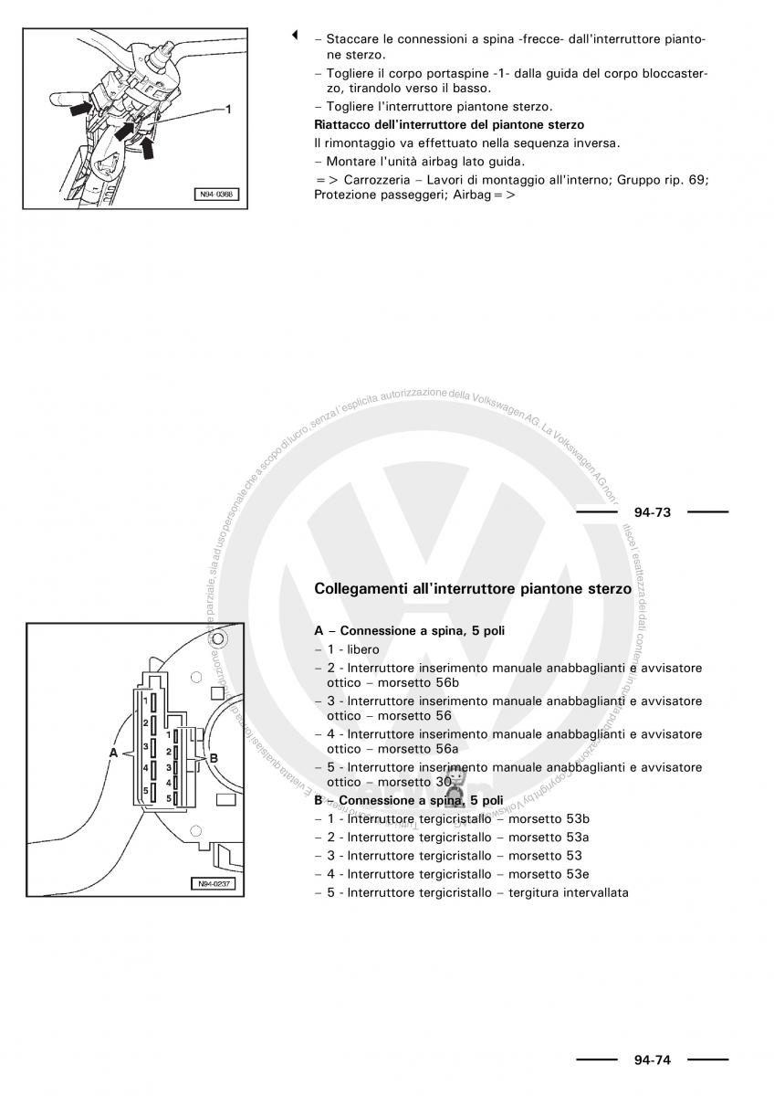 VW Polo servizio assistenza informazione tecnica / page 142