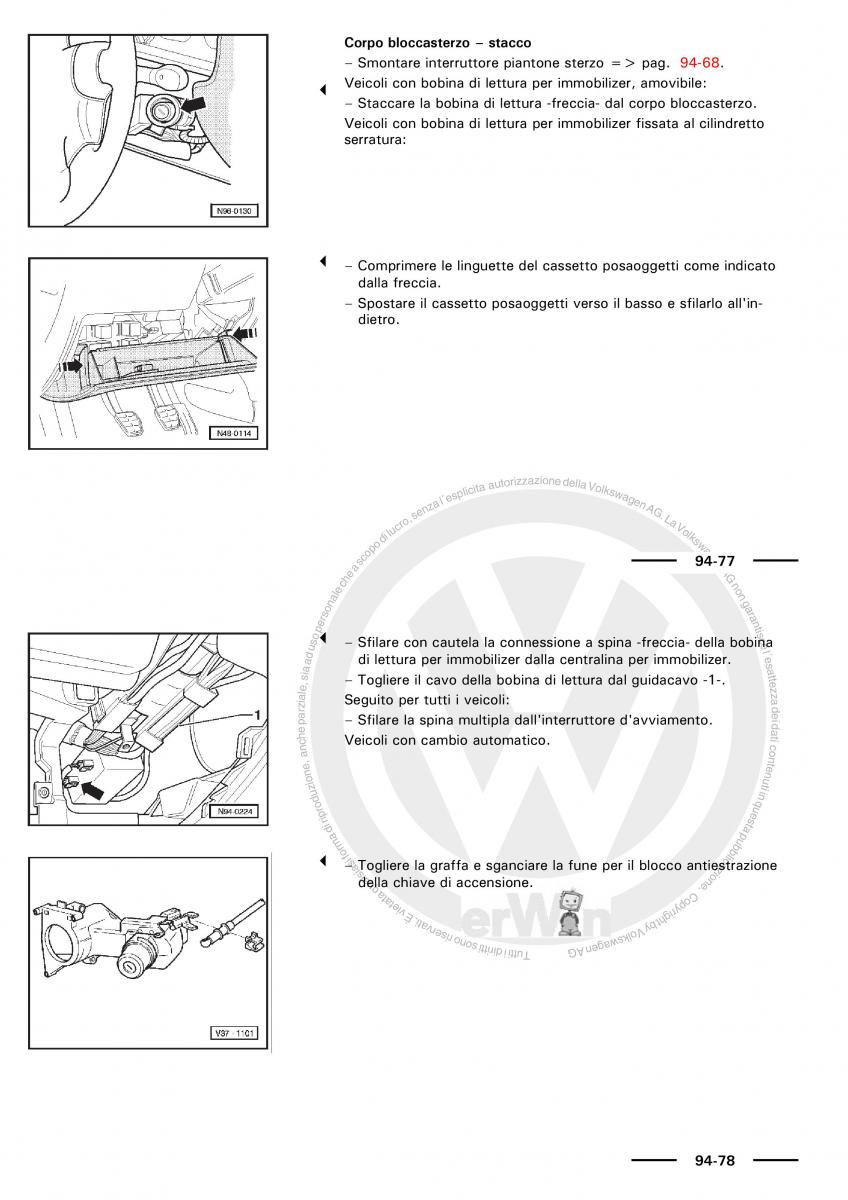 VW Polo servizio assistenza informazione tecnica / page 144