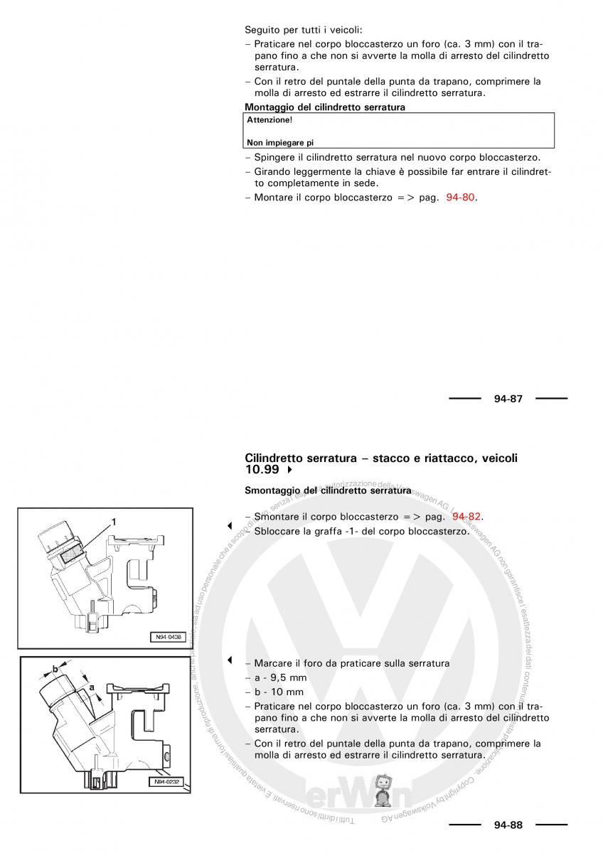 VW Polo servizio assistenza informazione tecnica / page 149