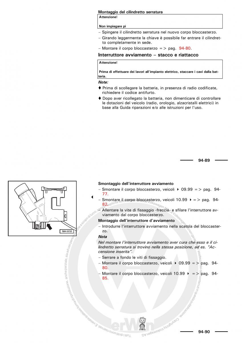 VW Polo servizio assistenza informazione tecnica / page 150