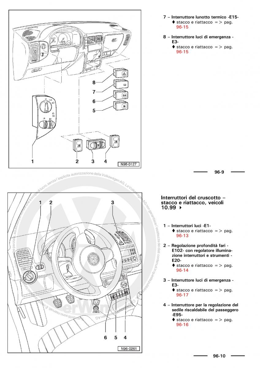 VW Polo servizio assistenza informazione tecnica / page 156