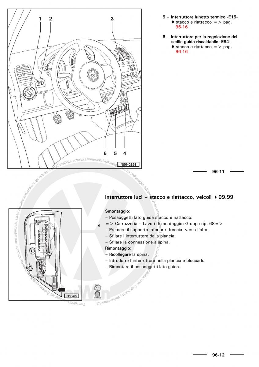 VW Polo servizio assistenza informazione tecnica / page 157