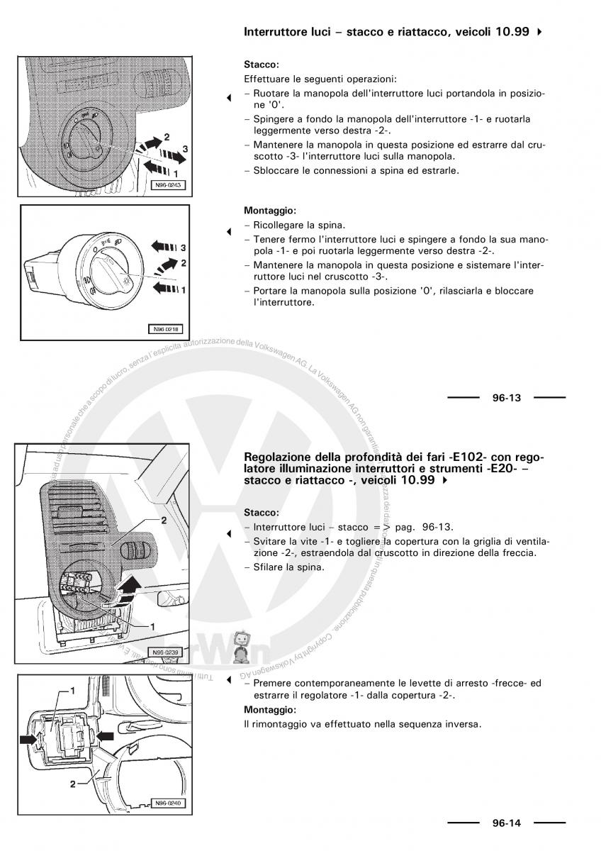 VW Polo servizio assistenza informazione tecnica / page 158