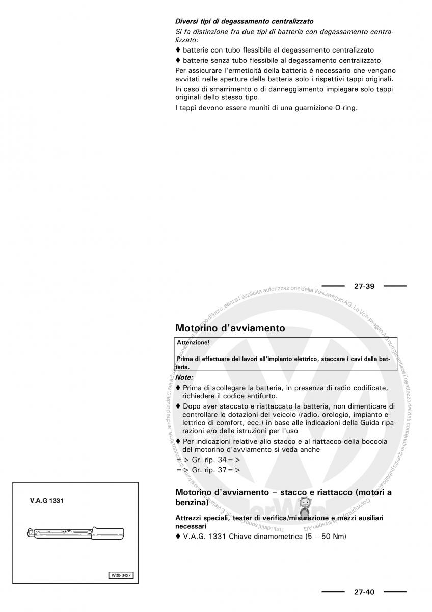 VW Polo servizio assistenza informazione tecnica / page 26