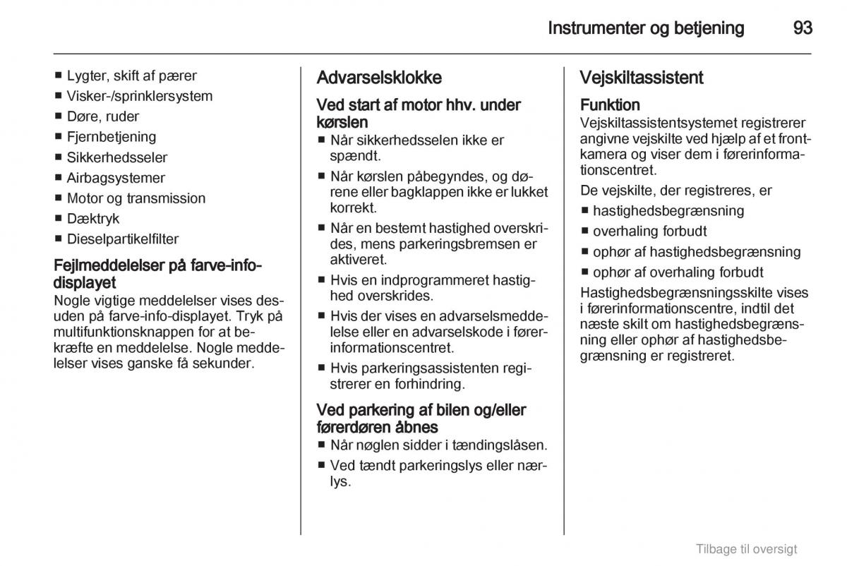 Opel Astra J IV 4 ejere handbog / page 93